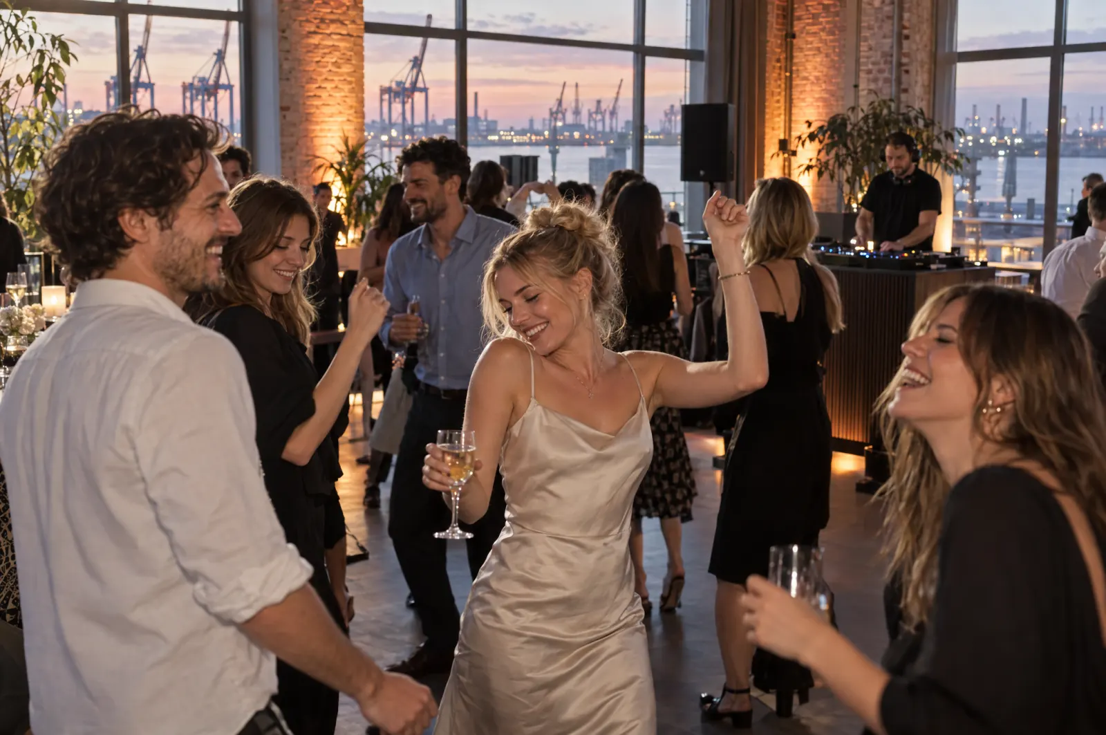 Firmen-Sommerfest in einem hellen Loft in der HafenCity